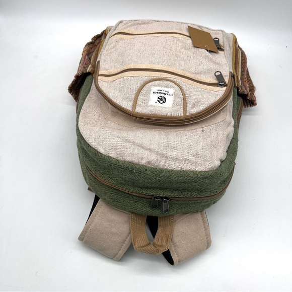 Handmade Hemp Cotton Multi-pocket Backpack - Picture 6 of 10